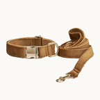 Velvet dog collar and leash set