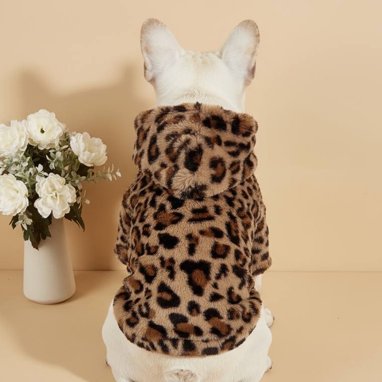 Leopard print Hoodie with ears 