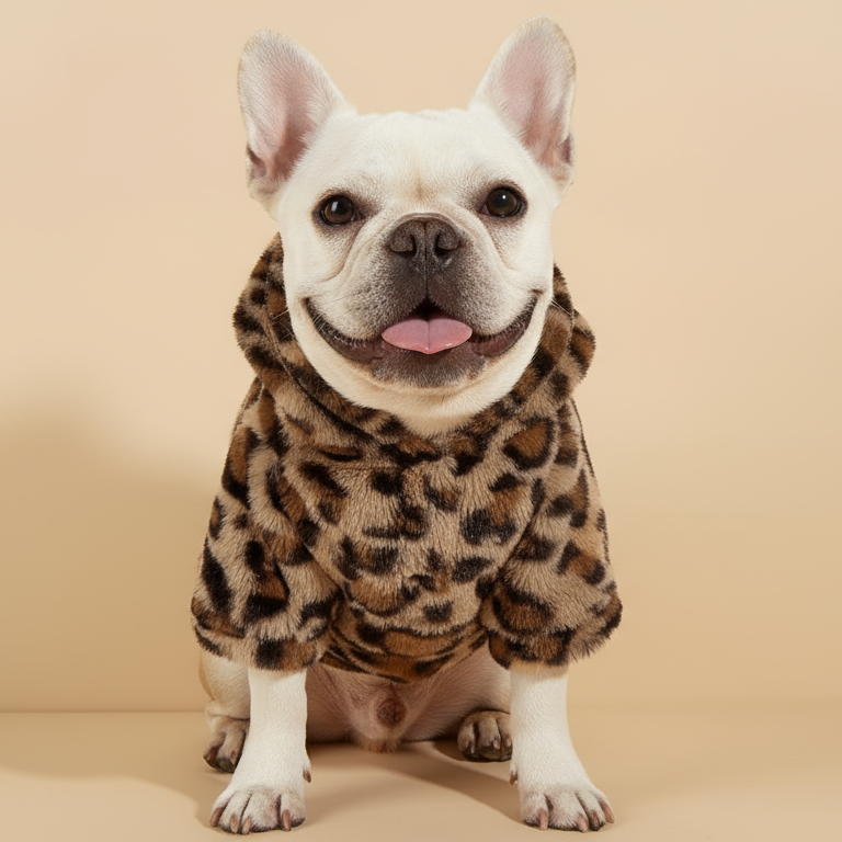 Leopard print Hoodie with ears 